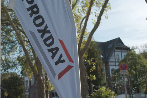Proxday flag in front of the venue